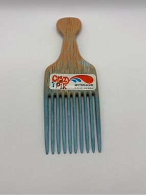 Crazy 7 Pik Colorblock Hair Pick - Blue and Tan